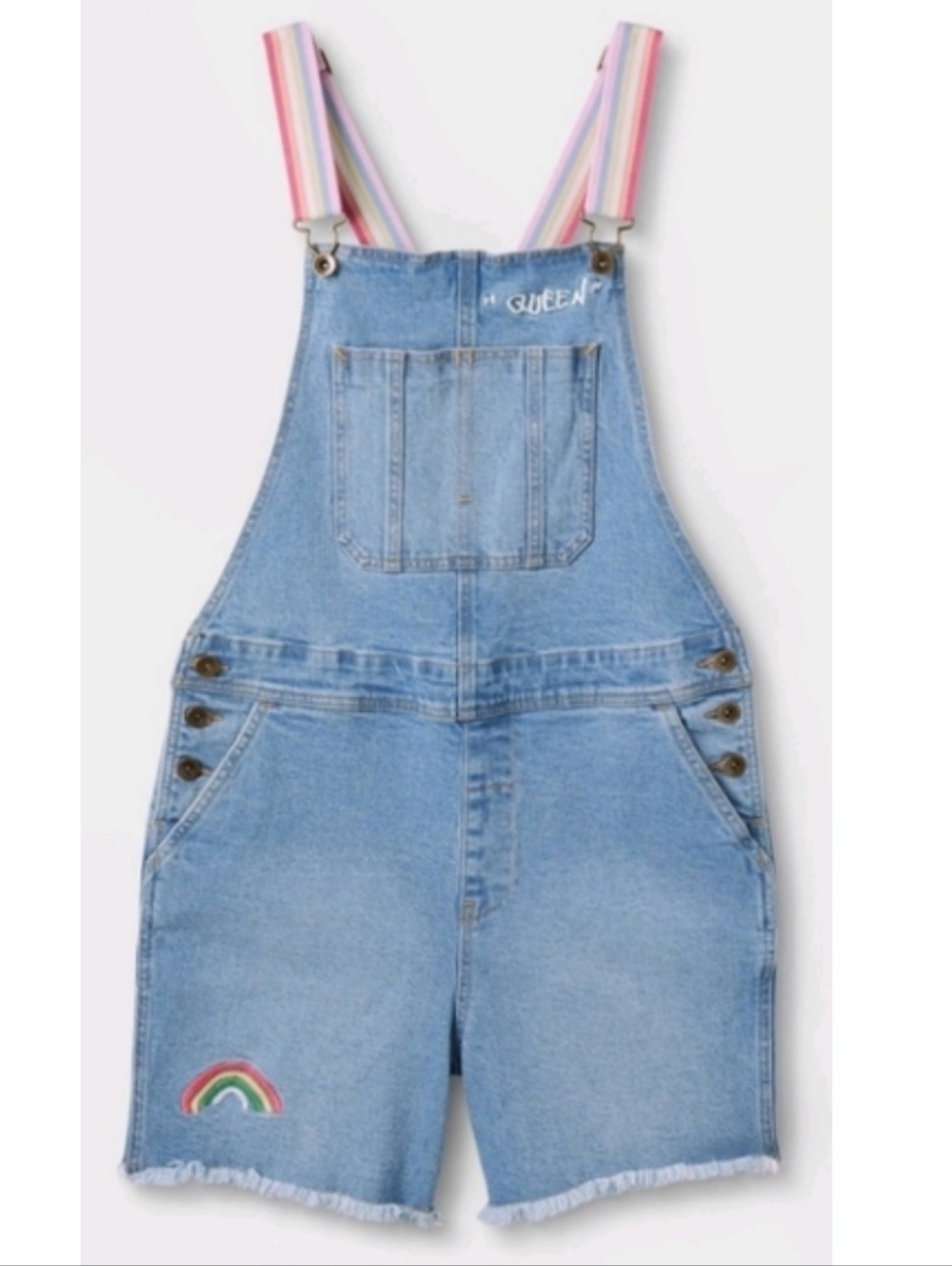 BLU MOODY X TARGET Pride Rainbow Denim Unisex Adult Cut Off Shortalls